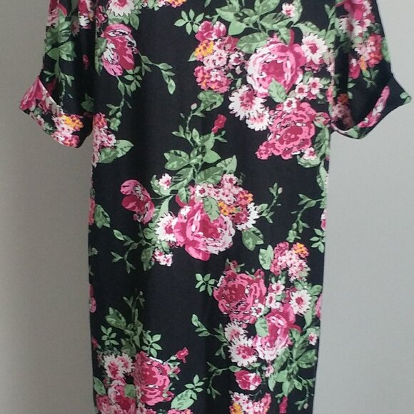 KAREN SCOTT SPORT Women's Plus Size Floral T-Shirt Dress Casual Comfy Loose - Picture 7 of 9